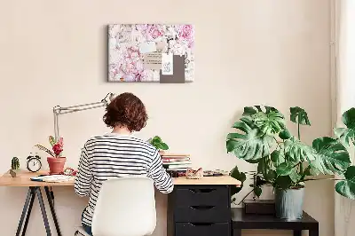 Decorative floral cork memo board