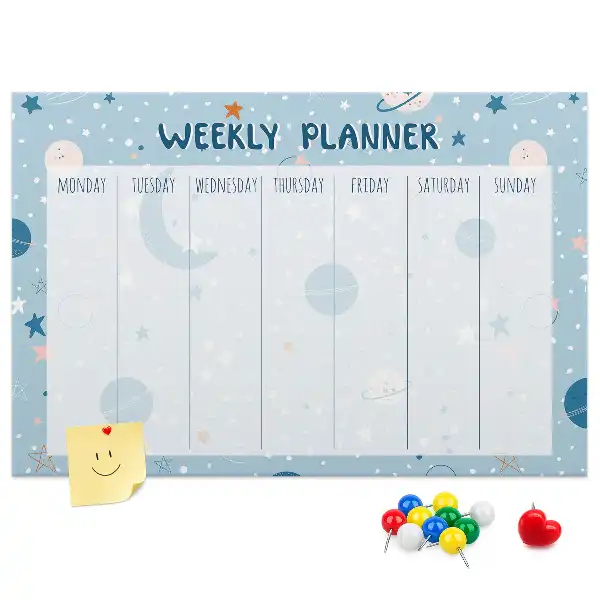 Printed Cork Memo Board Weekly Planner
