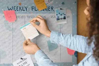 Printed Cork Memo Board Weekly Planner