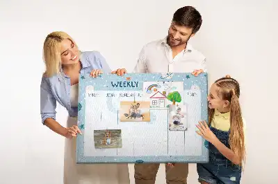 Printed Cork Memo Board Weekly Planner