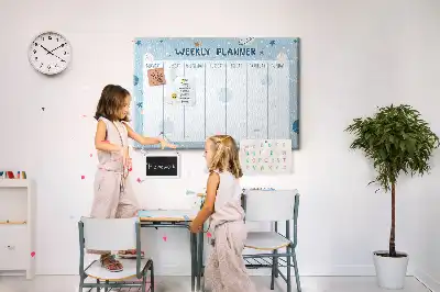 Printed Cork Memo Board Weekly Planner