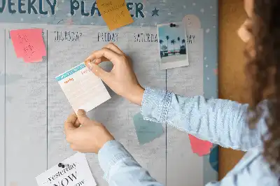 Printed Cork Memo Board Weekly Planner
