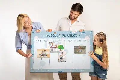 Printed Cork Memo Board Weekly Planner