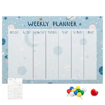 Printed Cork Memo Board Weekly Planner