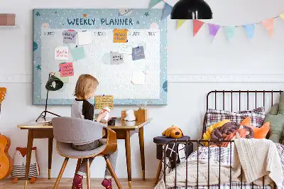Printed Cork Memo Board Weekly Planner