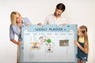 Printed Cork Memo Board Weekly Planner
