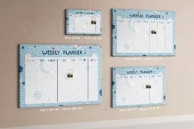 Printed Cork Memo Board Weekly Planner