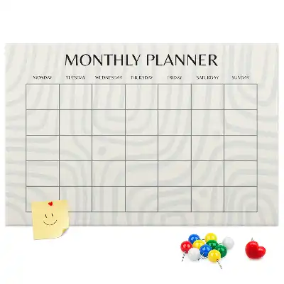 Printed Cork Board Monthly planner
