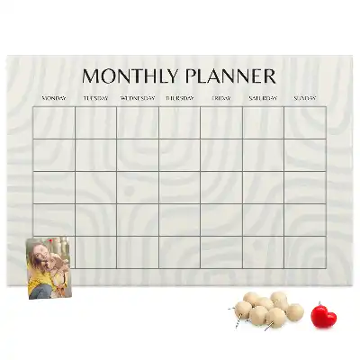 Printed Cork Board Monthly planner