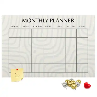Printed Cork Board Monthly planner