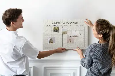 Printed Cork Board Monthly planner
