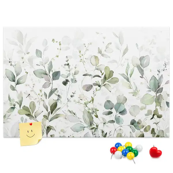 Printed Cork Board with Plant Leaf Design