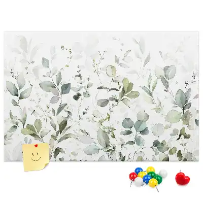 Printed Cork Board Plants leaves