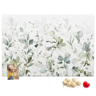 Printed Cork Board with Plant Leaf Design
