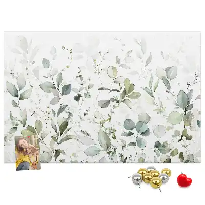 Printed Cork Board with Plant Leaf Design
