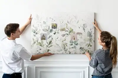 Printed Cork Board with Plant Leaf Design