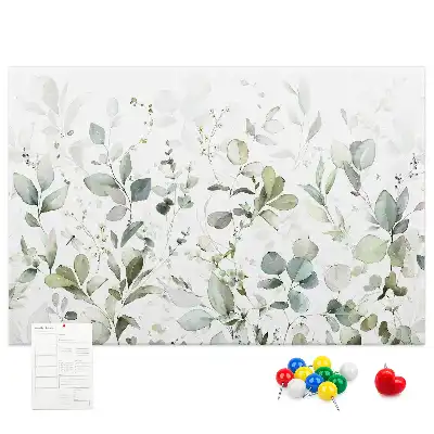 Printed Cork Board with Plant Leaf Design