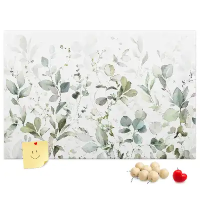 Printed Cork Board with Plant Leaf Design