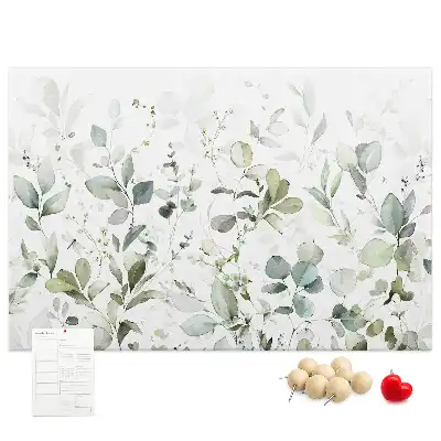 Printed Cork Board with Plant Leaf Design