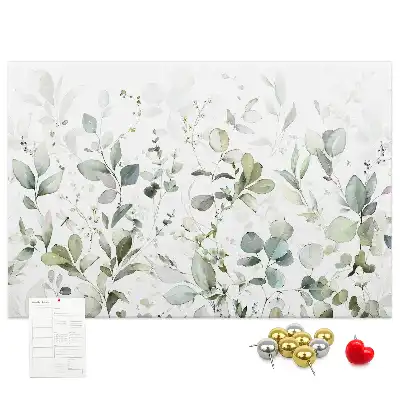 Printed Cork Board with Plant Leaf Design