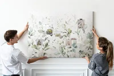 Printed Cork Board with Plant Leaf Design