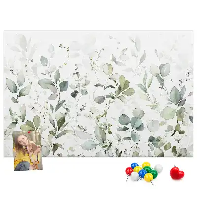 Printed Cork Board with Plant Leaf Design