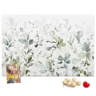 Printed Cork Board with Plant Leaf Design