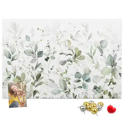 Printed Cork Board with Plant Leaf Design