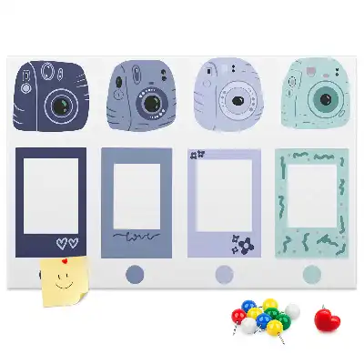 Cork memo board with Polaroid frames