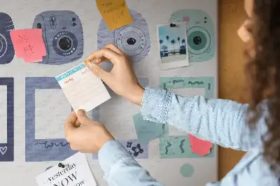 Cork memo board Polaroid frames