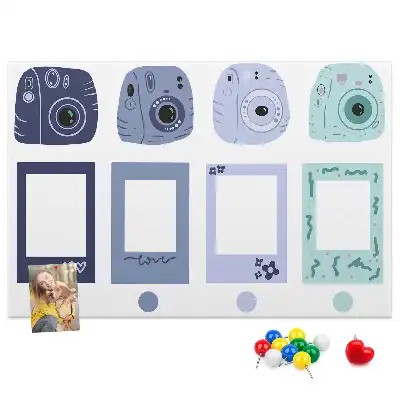 Cork memo board Polaroid frames