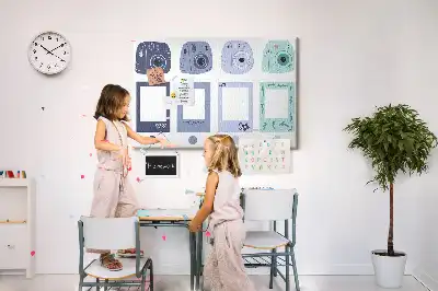 Cork memo board Polaroid frames