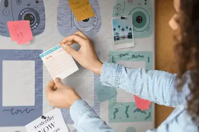 Cork memo board with Polaroid frames