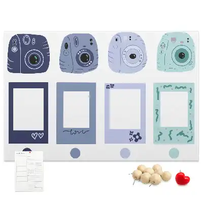 Cork memo board Polaroid frames