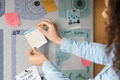 Cork memo board with Polaroid frames