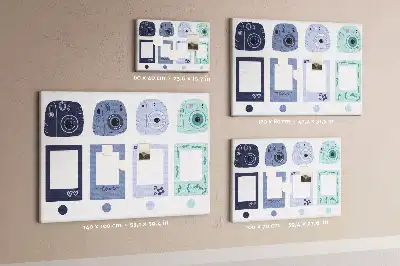 Cork memo board with Polaroid frames