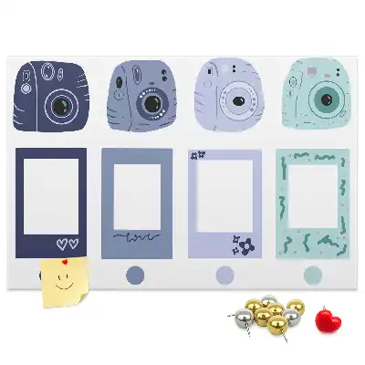 Cork memo board Polaroid frames