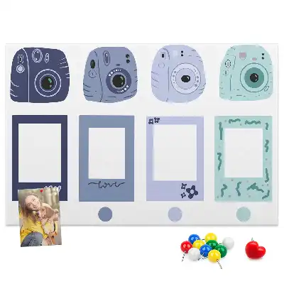 Cork memo board Polaroid frames