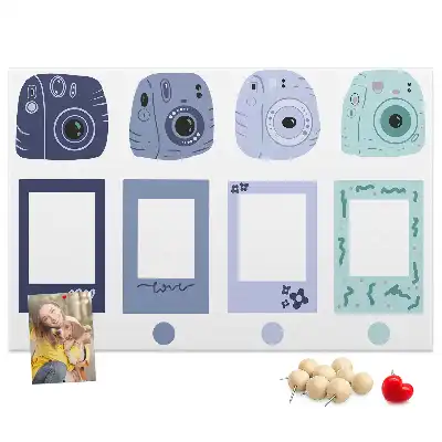 Cork memo board Polaroid frames