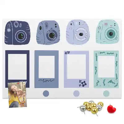 Cork memo board Polaroid frames