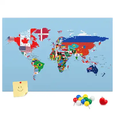 Printed Cork Board Flag map