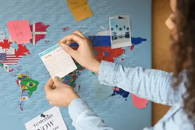Printed Cork Board Flag map
