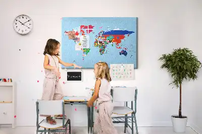 Printed Cork Board Flag map