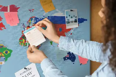 Printed Cork Board Flag map