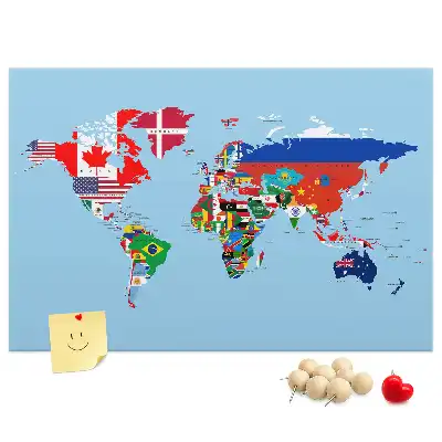 Printed Cork Board Flag map