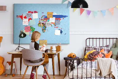 Printed Cork Board Flag map