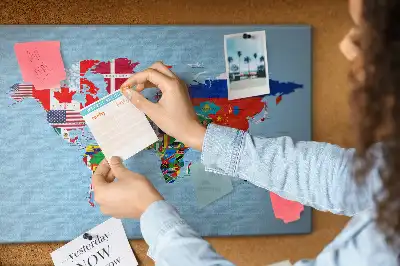 Printed Cork Board Flag map
