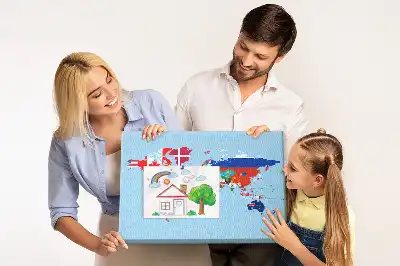 Printed Cork Board Flag map