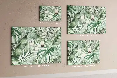 Cork memo board with plant leaves design