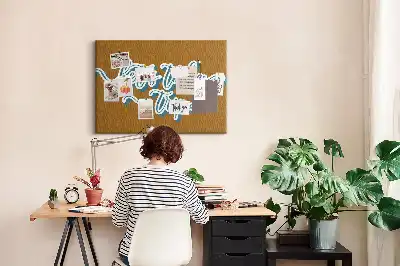Printed Let's Go on a Trip Cork Board